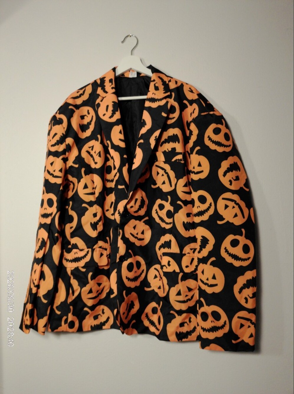 Spirit Men's Halloween Pumpkin Blazer - Black & Orange XXL